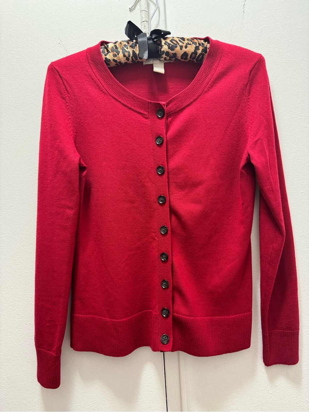 Banana Republic Extra Fine Merino Cardigan Size Xs Cherry Red Button Up